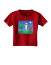 UFO Stopping At an Out-house Toddler T-Shirt Dark by TooLoud-Toddler T-Shirt-TooLoud-Red-2T-Davson Sales