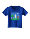 UFO Stopping At an Out-house Toddler T-Shirt Dark by TooLoud-Toddler T-Shirt-TooLoud-Royal-Blue-2T-Davson Sales