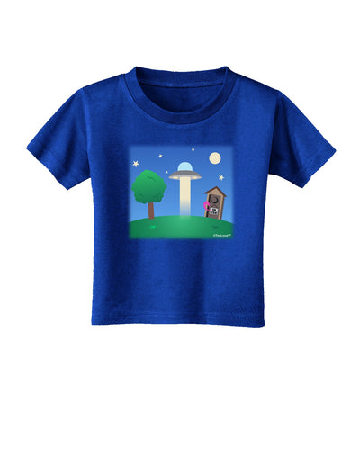 UFO Stopping At an Out-house Toddler T-Shirt Dark by TooLoud-Toddler T-Shirt-TooLoud-Royal-Blue-2T-Davson Sales