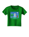 UFO Stopping At an Out-house Toddler T-Shirt Dark by TooLoud-Toddler T-Shirt-TooLoud-Clover-Green-2T-Davson Sales