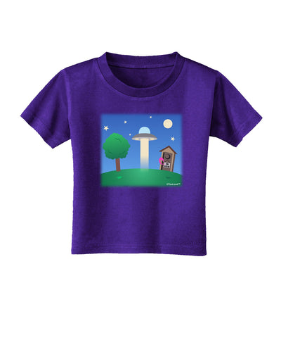 UFO Stopping At an Out-house Toddler T-Shirt Dark by TooLoud-Toddler T-Shirt-TooLoud-Purple-2T-Davson Sales