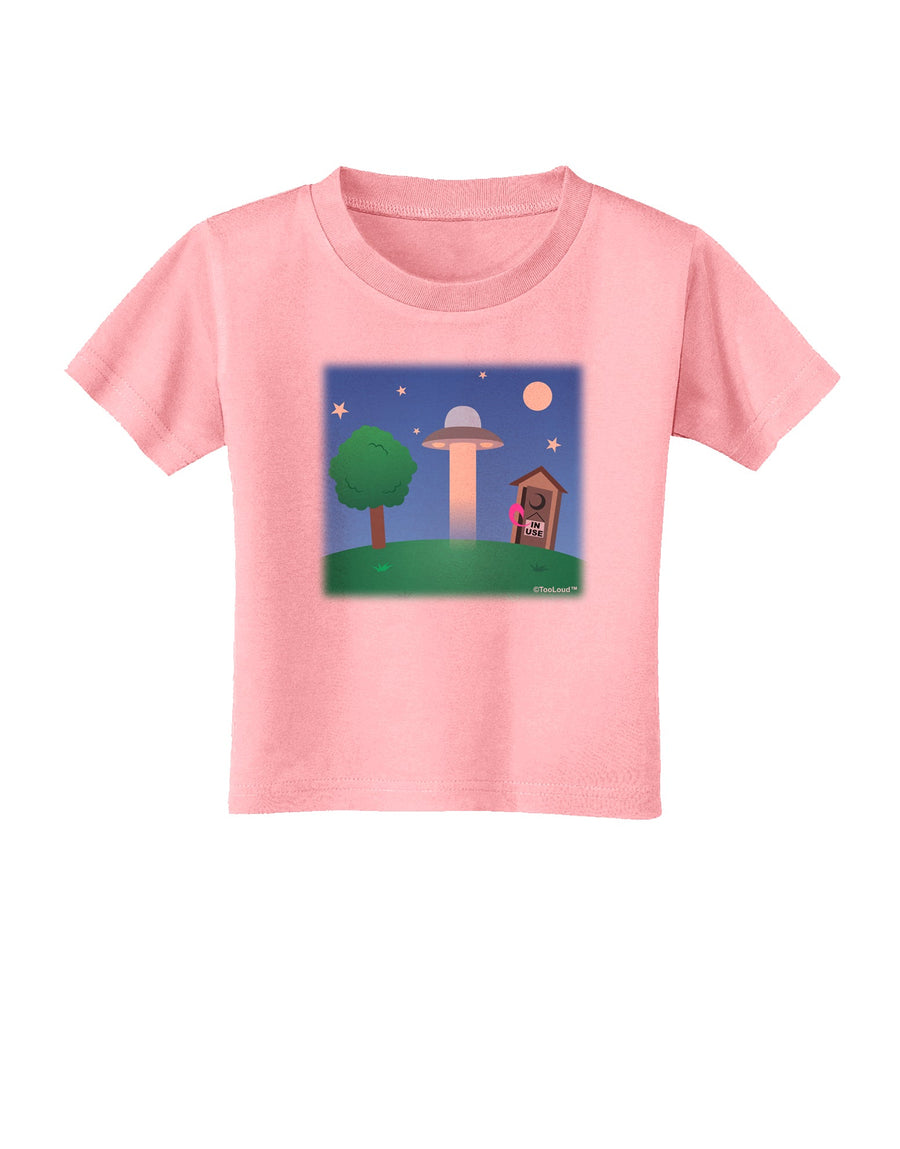 UFO Stopping At an Out-house Toddler T-Shirt by TooLoud-Toddler T-Shirt-TooLoud-White-2T-Davson Sales