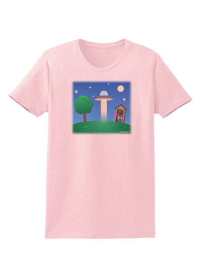 UFO Stopping At an Out-house Womens T-Shirt by TooLoud-Womens T-Shirt-TooLoud-PalePink-X-Small-Davson Sales