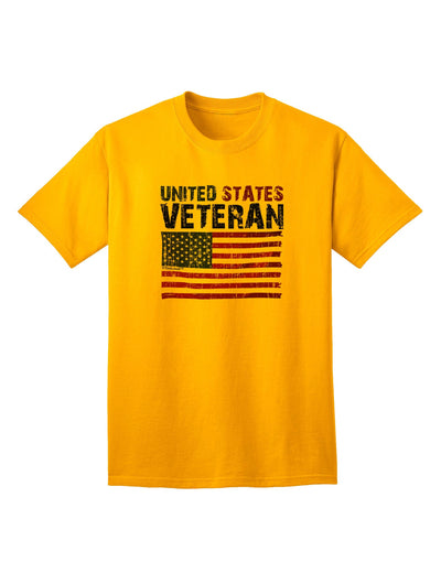 US Veteran Distressed Adult T-Shirt-Mens T-Shirt-TooLoud-Gold-Small-Davson Sales