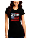 US Veteran Distressed Juniors Crew Dark T-Shirt-T-Shirts Juniors Tops-TooLoud-Black-Juniors Fitted Small-Davson Sales