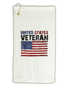 US Veteran Distressed Micro Terry Gromet Golf Towel 16 x 25 inch-Golf Towel-TooLoud-White-Davson Sales