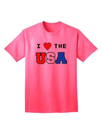 USA Adult T-Shirt: A Celebration of American Pride-Mens T-shirts-TooLoud-Neon-Pink-Small-Davson Sales