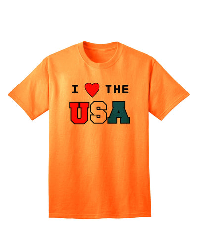 USA Adult T-Shirt: A Celebration of American Pride-Mens T-shirts-TooLoud-Neon-Orange-Small-Davson Sales