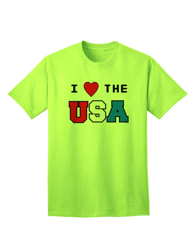 USA Adult T-Shirt: A Celebration of American Pride-Mens T-shirts-TooLoud-Neon-Green-Small-Davson Sales