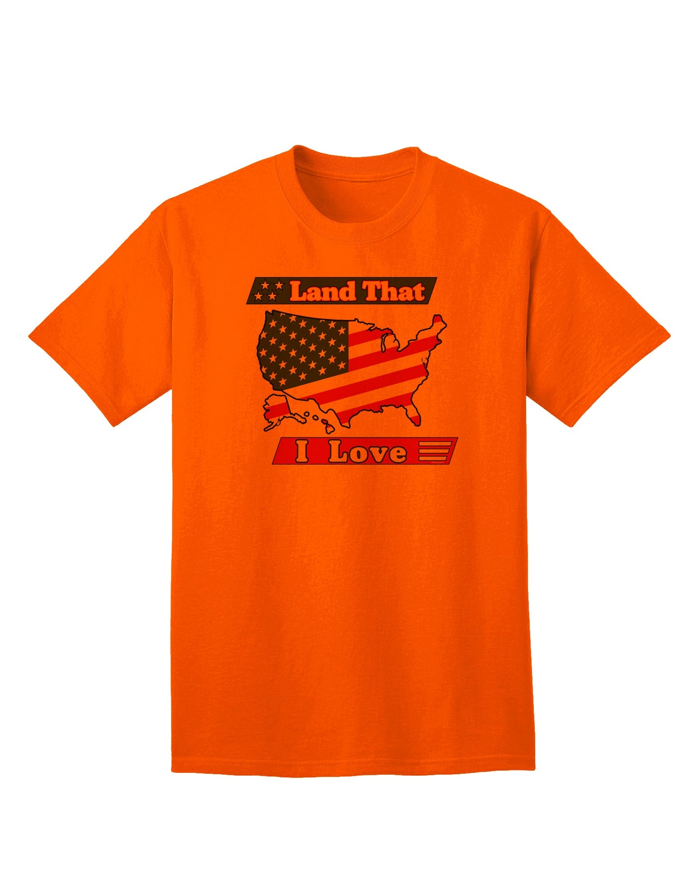 USA Adult T-Shirt: A Celebration of Our Beloved Land-Mens T-shirts-TooLoud-Orange-Small-Davson Sales