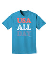 USA All Day - Distressed Patriotic Design Adult Dark T-Shirt by TooLoud-Mens T-Shirt-TooLoud-Turquoise-Small-Davson Sales