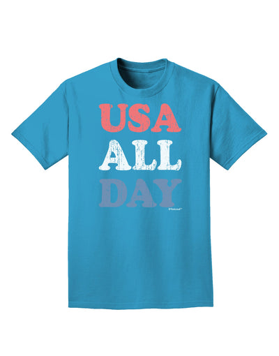 USA All Day - Distressed Patriotic Design Adult Dark T-Shirt by TooLoud-Mens T-Shirt-TooLoud-Turquoise-Small-Davson Sales