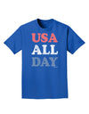 USA All Day - Distressed Patriotic Design Adult Dark T-Shirt by TooLoud-Mens T-Shirt-TooLoud-Royal-Blue-Small-Davson Sales