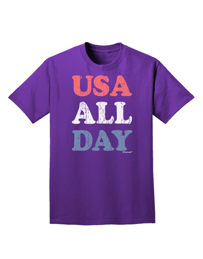 USA All Day - Distressed Patriotic Design Adult Dark T-Shirt by TooLoud-Mens T-Shirt-TooLoud-Purple-Small-Davson Sales