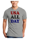 USA All Day - Distressed Patriotic Design Adult V-Neck T-shirt by TooLoud-Mens V-Neck T-Shirt-TooLoud-HeatherGray-Small-Davson Sales