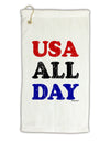 USA All Day - Distressed Patriotic Design Micro Terry Gromet Golf Towel 16 x 25 inch by TooLoud-Golf Towel-TooLoud-White-Davson Sales