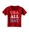 USA All Day - Distressed Patriotic Design Toddler T-Shirt Dark by TooLoud-Toddler T-Shirt-TooLoud-Red-2T-Davson Sales