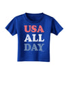 USA All Day - Distressed Patriotic Design Toddler T-Shirt Dark by TooLoud-Toddler T-Shirt-TooLoud-Royal-Blue-2T-Davson Sales