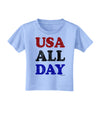 USA All Day - Distressed Patriotic Design Toddler T-Shirt by TooLoud-Toddler T-Shirt-TooLoud-Aquatic-Blue-2T-Davson Sales