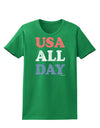 USA All Day - Distressed Patriotic Design Womens Dark T-Shirt by TooLoud-Womens T-Shirt-TooLoud-Kelly-Green-X-Small-Davson Sales