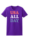 USA All Day - Distressed Patriotic Design Womens Dark T-Shirt by TooLoud-Womens T-Shirt-TooLoud-Purple-X-Small-Davson Sales