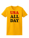 USA All Day - Distressed Patriotic Design Womens T-Shirt by TooLoud-Womens T-Shirt-TooLoud-Gold-X-Small-Davson Sales