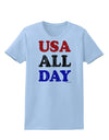 USA All Day - Distressed Patriotic Design Womens T-Shirt by TooLoud-Womens T-Shirt-TooLoud-Light-Blue-X-Small-Davson Sales