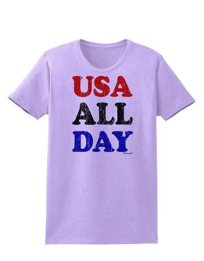 USA All Day - Distressed Patriotic Design Womens T-Shirt by TooLoud-Womens T-Shirt-TooLoud-Lavender-X-Small-Davson Sales