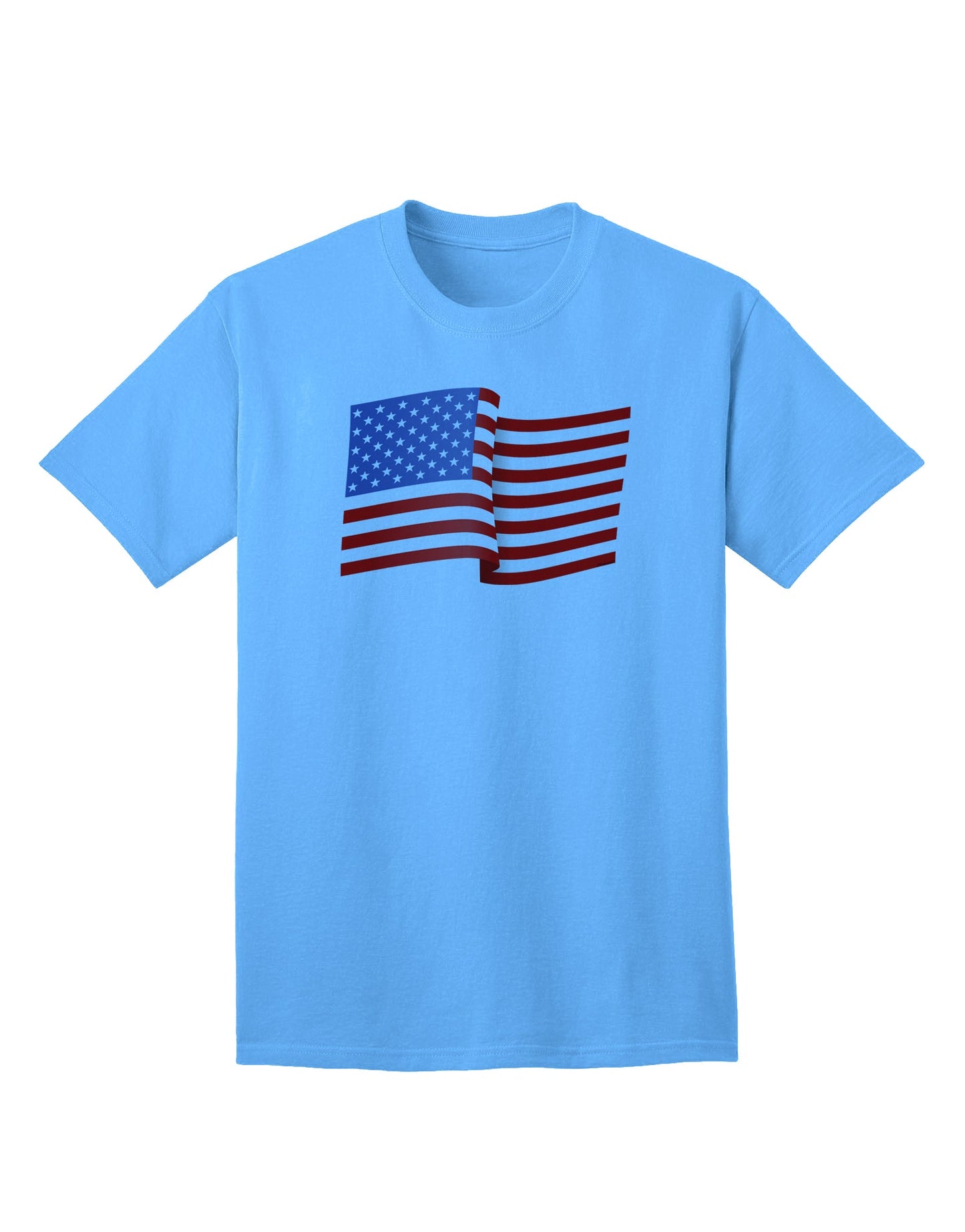 USA American Flag Adult T-Shirt - A Symbol of Patriotism and National Pride-Mens T-shirts-TooLoud-Aquatic-Blue-Small-Davson Sales