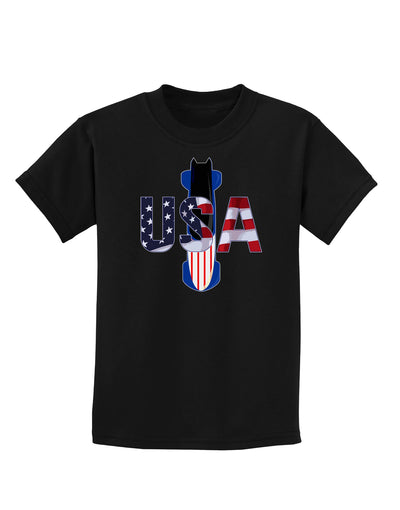 USA Bobsled Childrens Dark T-Shirt by TooLoud-Childrens T-Shirt-TooLoud-Black-X-Small-Davson Sales