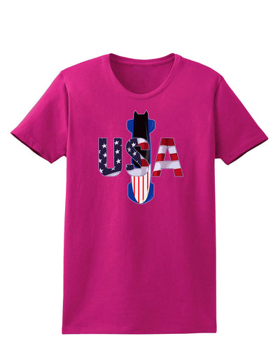 USA Bobsled Womens Dark T-Shirt by TooLoud-TooLoud-Hot-Pink-Small-Davson Sales