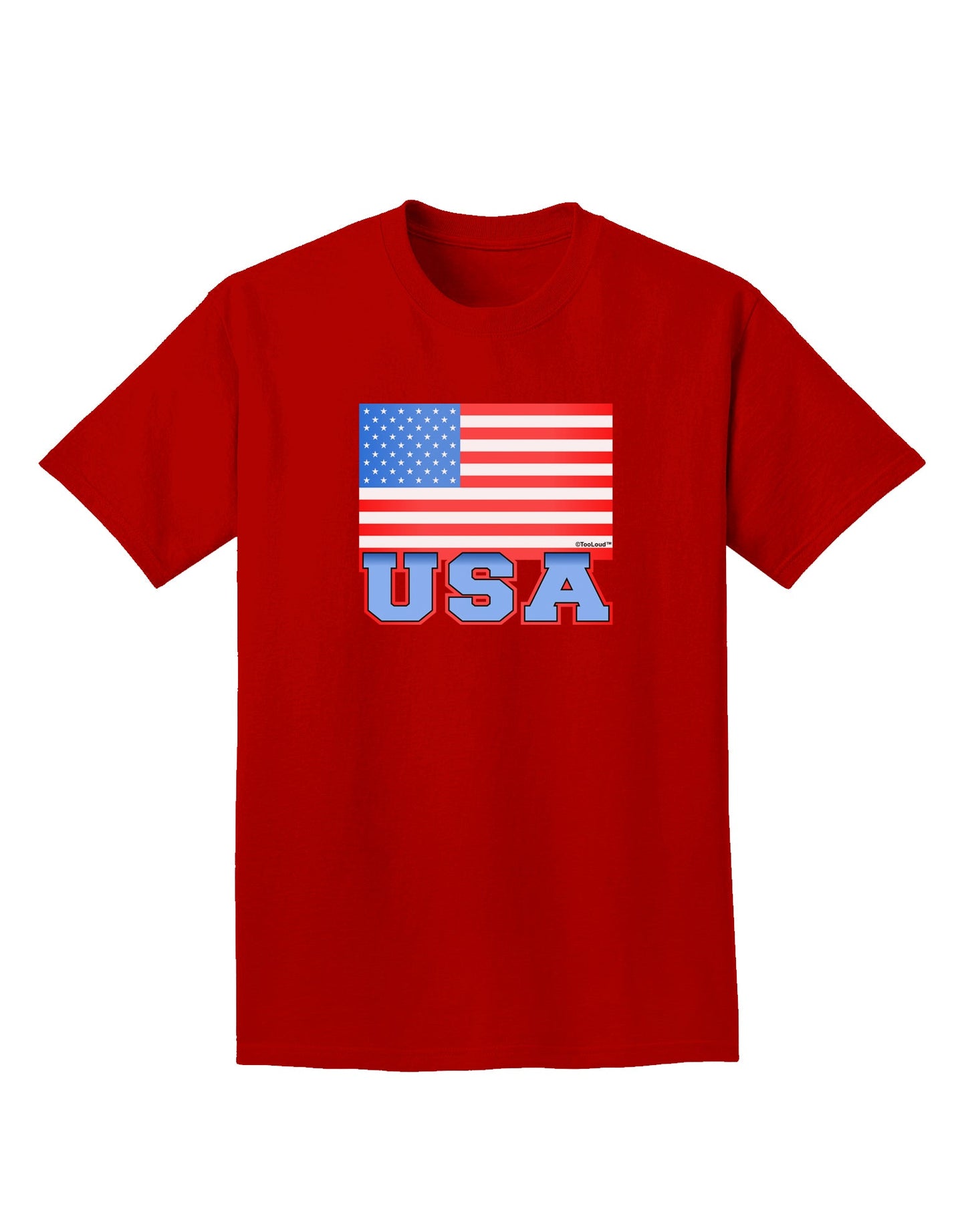 USA Flag Adult Dark T-Shirt by TooLoud-Mens T-Shirt-TooLoud-Red-Small-Davson Sales