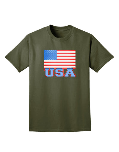 USA Flag Adult Dark T-Shirt by TooLoud-Mens T-Shirt-TooLoud-Military-Green-Small-Davson Sales