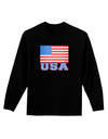 USA Flag Adult Long Sleeve Dark T-Shirt by TooLoud-TooLoud-Black-Small-Davson Sales