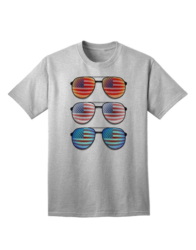 USA Flag Aviators Adult T-Shirt in Red, White, and Blue-Mens T-shirts-TooLoud-AshGray-Small-Davson Sales