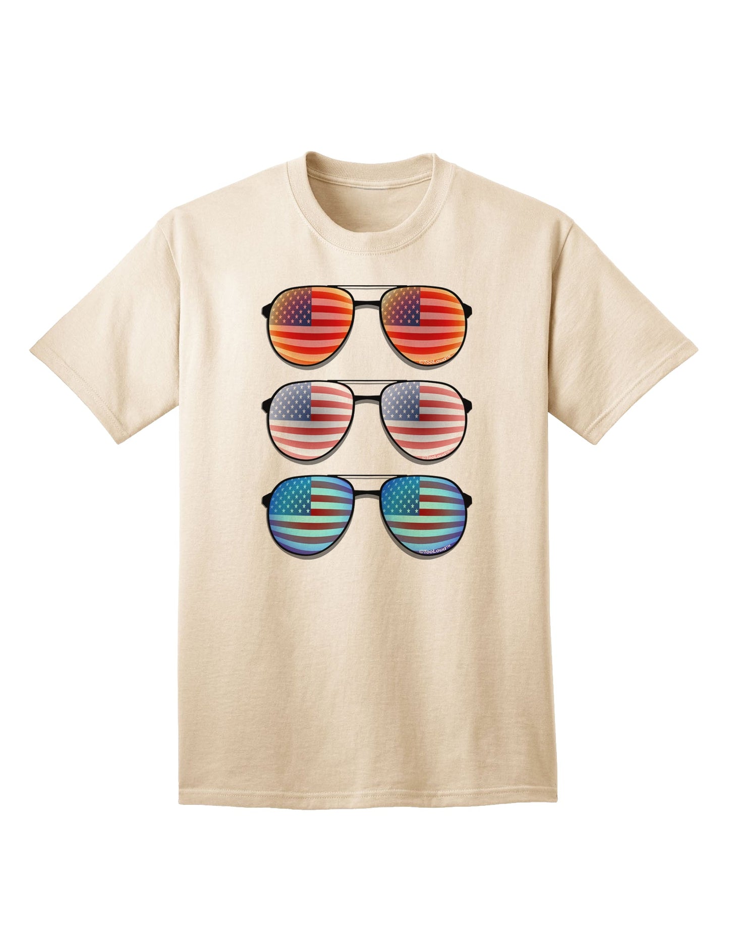 USA Flag Aviators Adult T-Shirt in Red, White, and Blue-Mens T-shirts-TooLoud-Natural-Small-Davson Sales