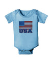 USA Flag Baby Romper Bodysuit by TooLoud-Baby Romper-TooLoud-LightBlue-06-Months-Davson Sales