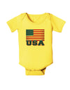 USA Flag Baby Romper Bodysuit by TooLoud-Baby Romper-TooLoud-Yellow-06-Months-Davson Sales