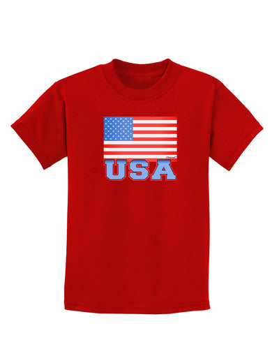 USA Flag Childrens Dark T-Shirt by TooLoud-Childrens T-Shirt-TooLoud-Red-X-Small-Davson Sales