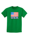 USA Flag Childrens Dark T-Shirt by TooLoud-Childrens T-Shirt-TooLoud-Kelly-Green-X-Small-Davson Sales