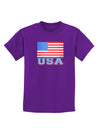USA Flag Childrens Dark T-Shirt by TooLoud-Childrens T-Shirt-TooLoud-Purple-X-Small-Davson Sales