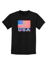 USA Flag Childrens Dark T-Shirt by TooLoud-Childrens T-Shirt-TooLoud-Black-X-Small-Davson Sales