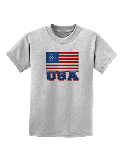 USA Flag Childrens T-Shirt by TooLoud-Childrens T-Shirt-TooLoud-AshGray-X-Small-Davson Sales