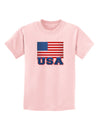 USA Flag Childrens T-Shirt by TooLoud-Childrens T-Shirt-TooLoud-PalePink-X-Small-Davson Sales