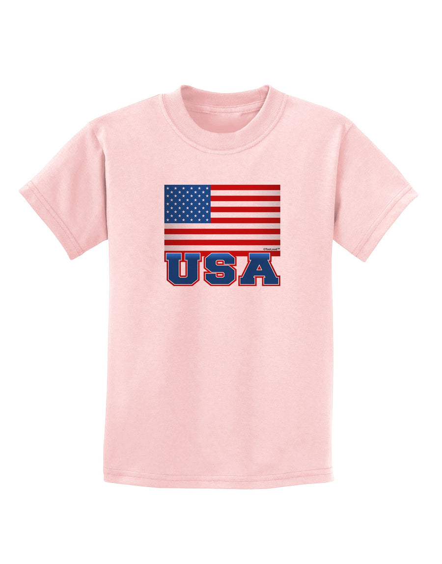 USA Flag Childrens T-Shirt by TooLoud-Childrens T-Shirt-TooLoud-White-X-Small-Davson Sales