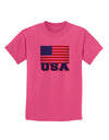 USA Flag Childrens T-Shirt by TooLoud-Childrens T-Shirt-TooLoud-Sangria-X-Small-Davson Sales