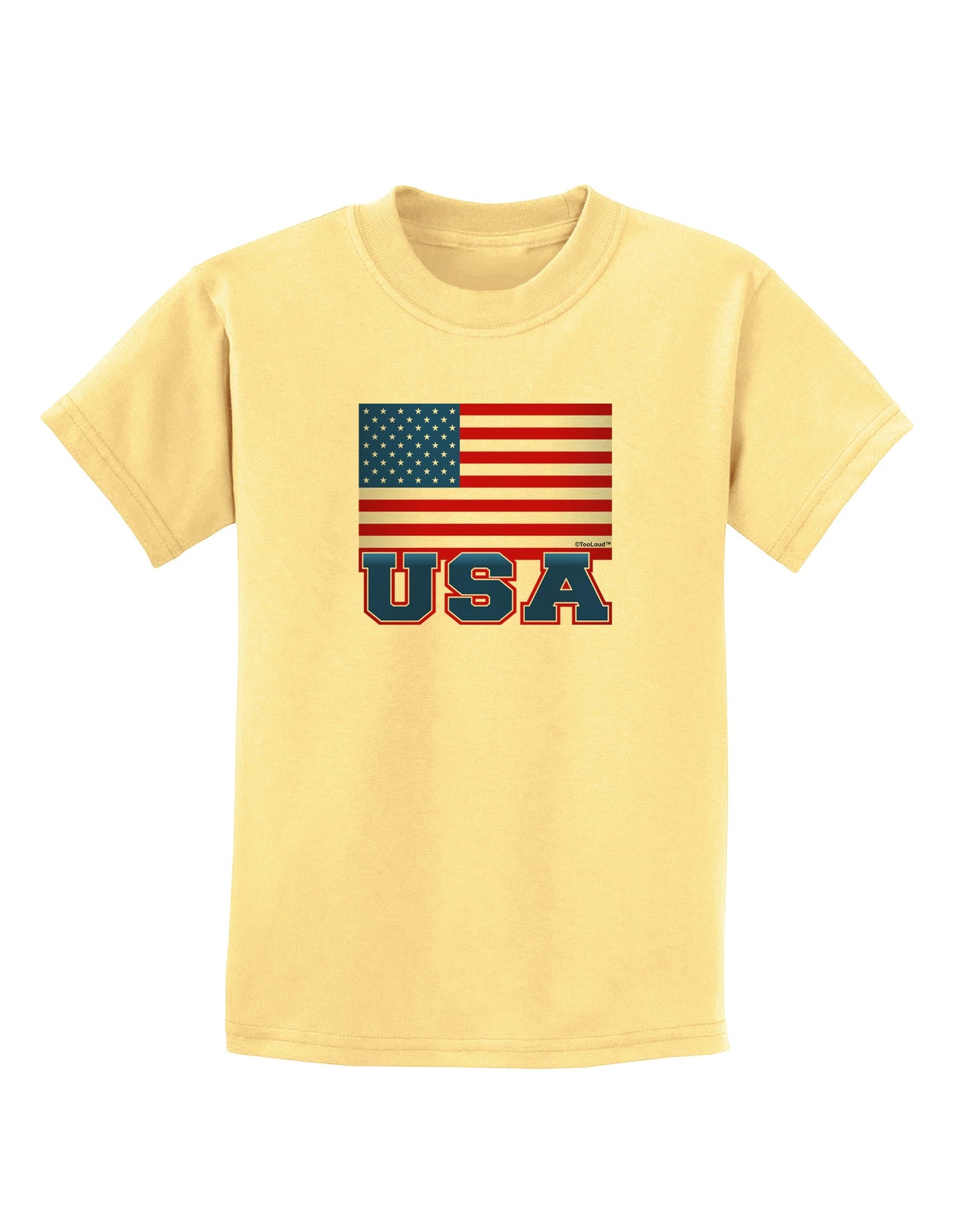 USA Flag Childrens T-Shirt by TooLoud-Childrens T-Shirt-TooLoud-Daffodil-Yellow-X-Small-Davson Sales