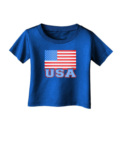 USA Flag Infant T-Shirt Dark by TooLoud-Infant T-Shirt-TooLoud-Royal-Blue-06-Months-Davson Sales