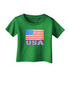 USA Flag Infant T-Shirt Dark by TooLoud-Infant T-Shirt-TooLoud-Clover-Green-06-Months-Davson Sales