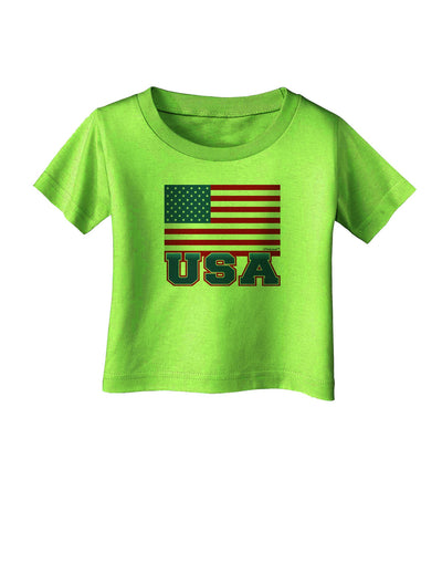 USA Flag Infant T-Shirt by TooLoud-Infant T-Shirt-TooLoud-Lime-Green-06-Months-Davson Sales